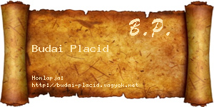 Budai Placid névjegykártya